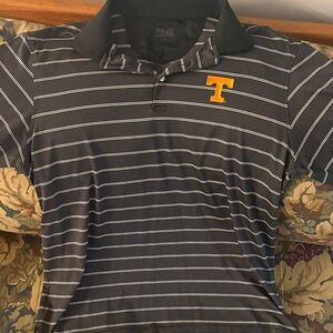 Men's Large Black Striped Polo Shirt Tennessee Volunteers Ping Golf